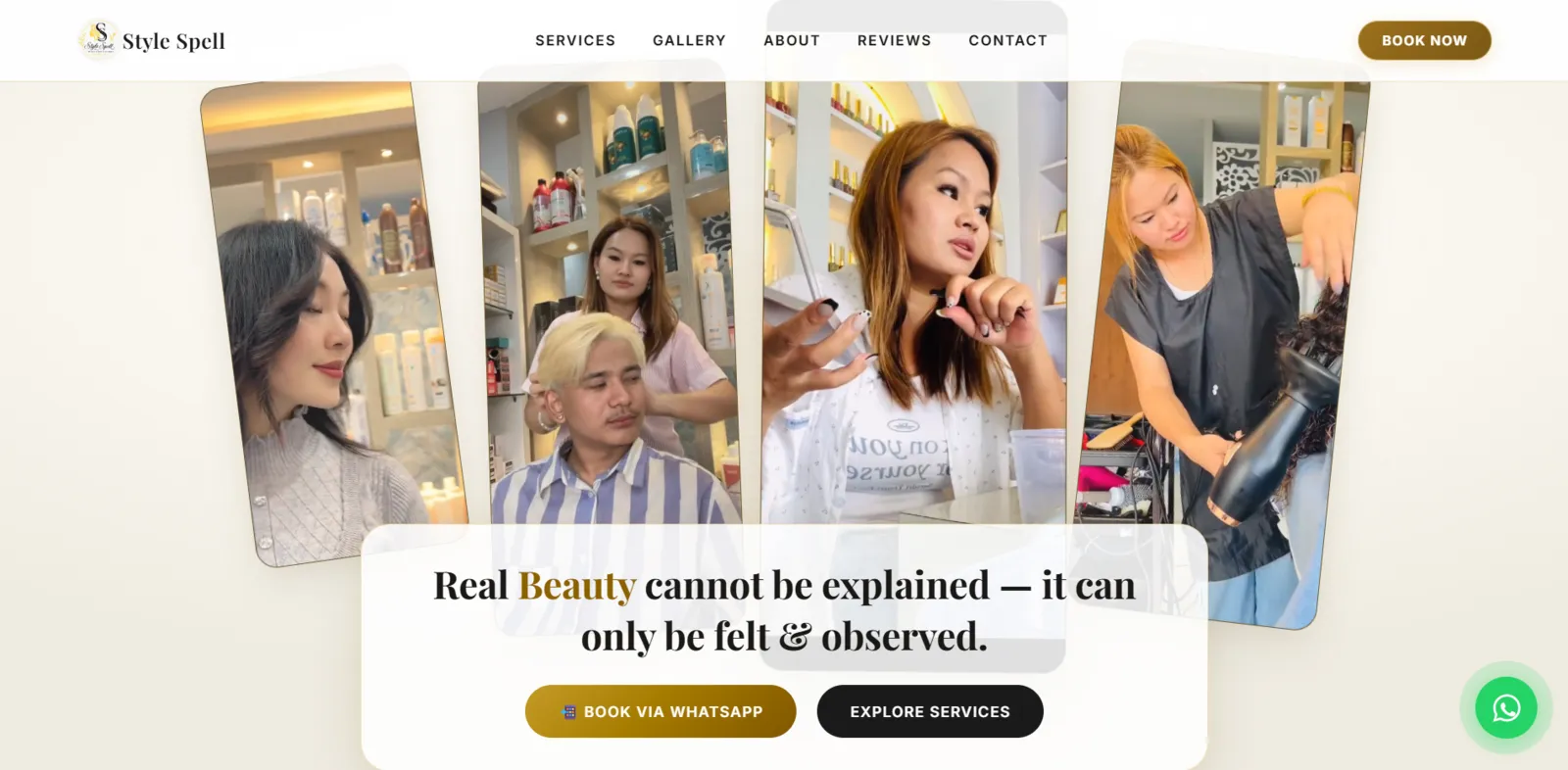 Style Spell Beauty Salon & Academy production website